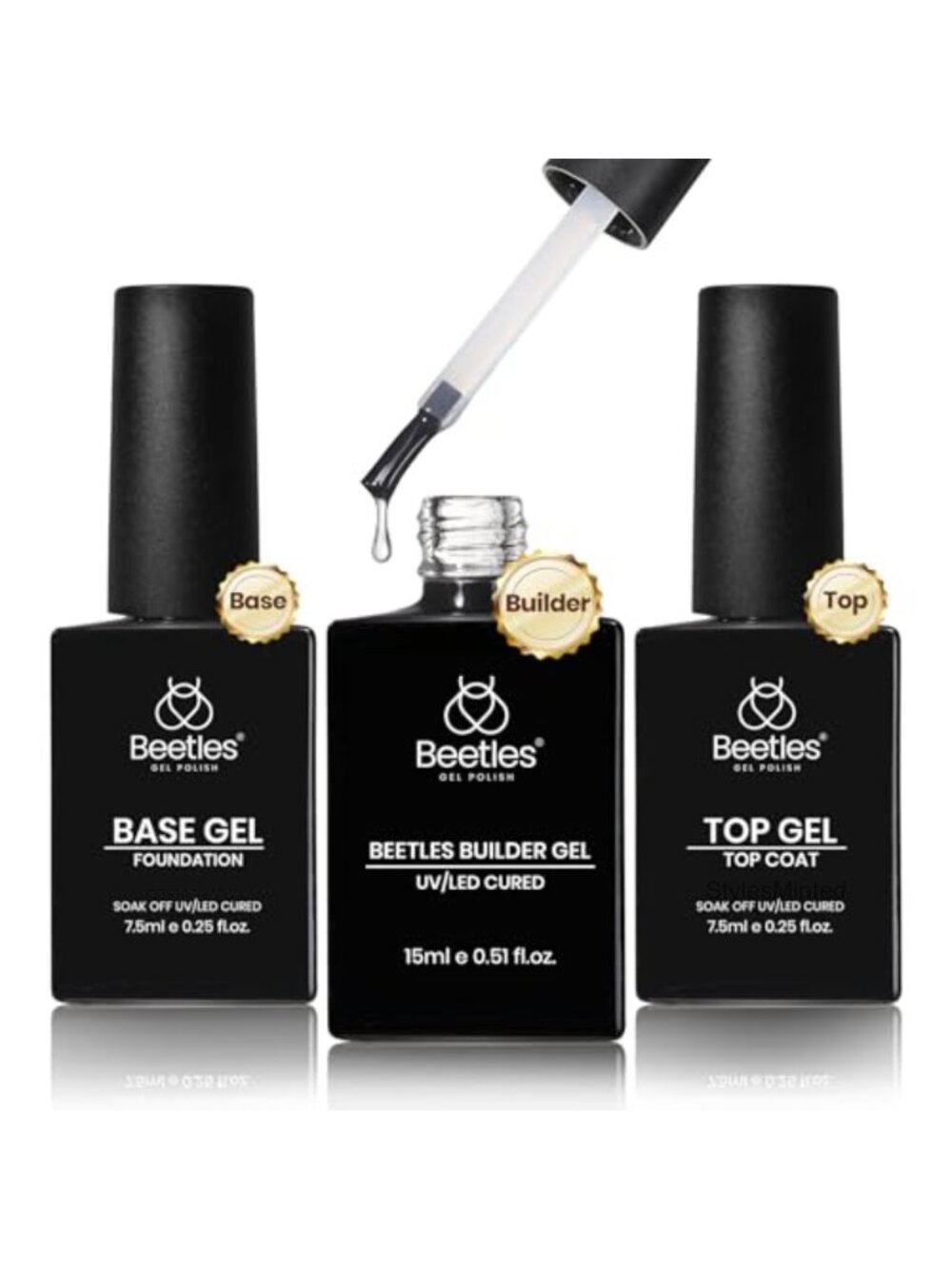 Builder Gel Set with Base & Top Coat, 3 Pcs Gel Nail Kit Self Leveling